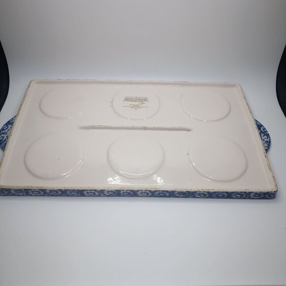 Temptation By Tara Old World Ovenware Serve Ware Set 6 Bowls & Serve Tray Blue - Picture 7 of 16